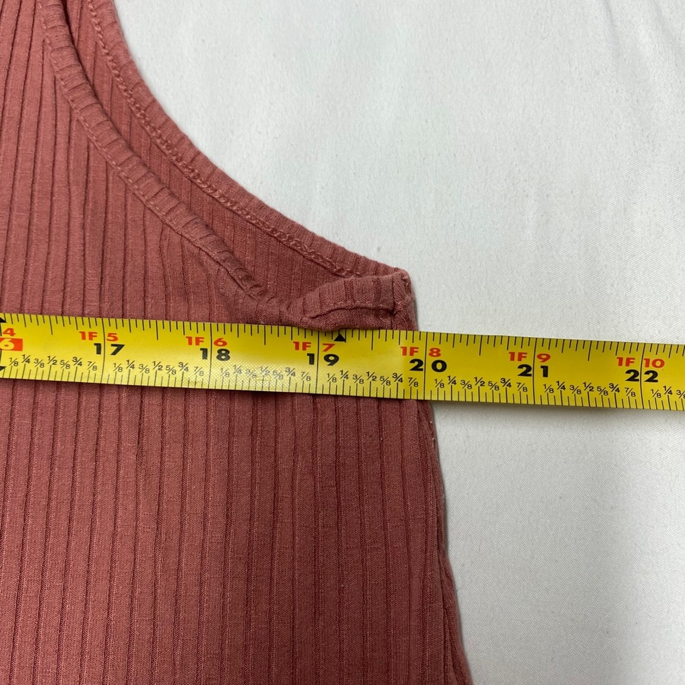Old Navy Luxe Rib-Knit Tank Top XL Terracotta Clay Sleeveless Swing Relaxed Fit - Picture 6 of 7